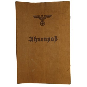 Ahnenpass - 3er Reich pasaporte línea de sangre, emitido por Zentralverlag der NSDAP. Espenlaub militaria